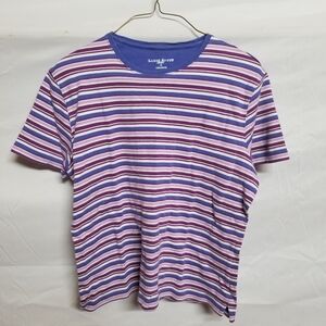 Karen Scott Men's Short Sleeve Tee - Purple and White Stripes